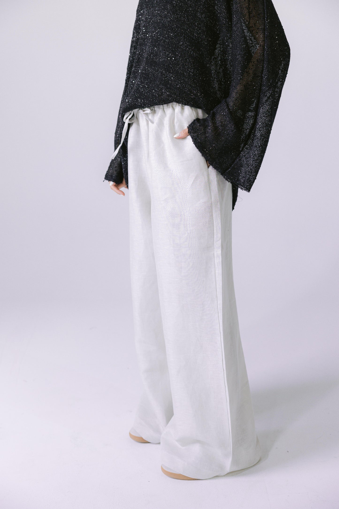 Pure Linen Pants - Greige