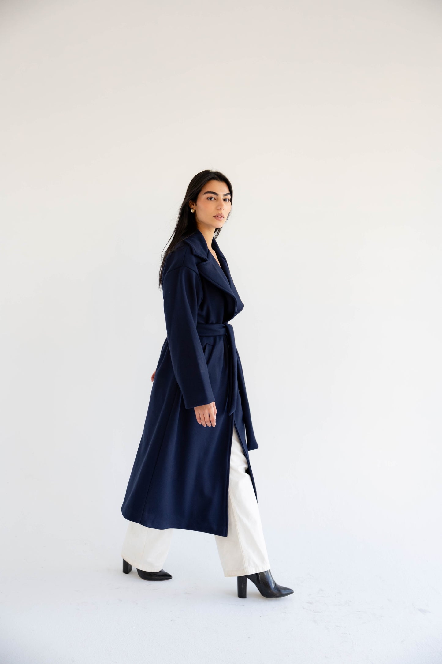 Snow Grace Coat In Navy
