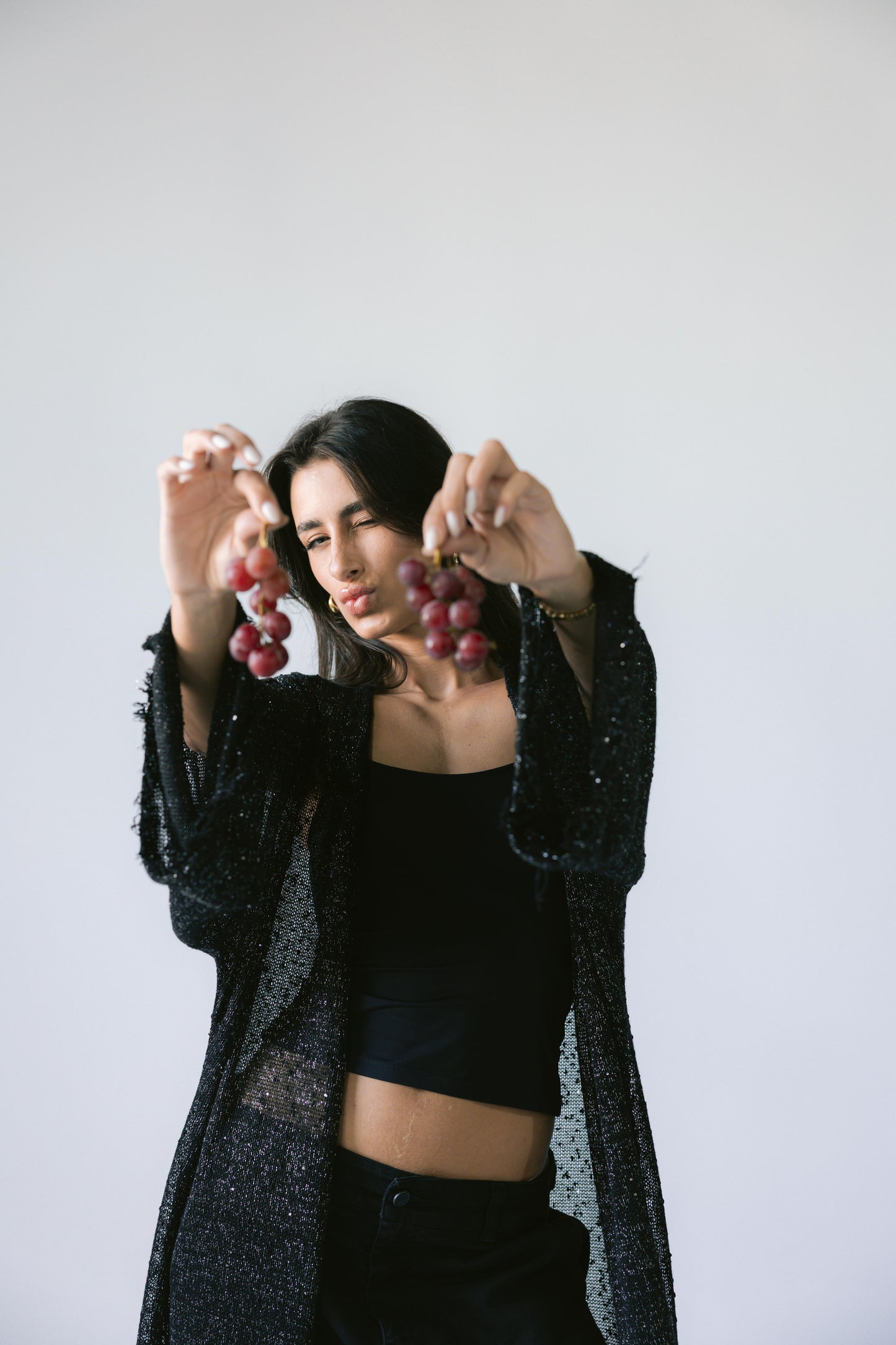 Midnight Crochet Cardigan - Black