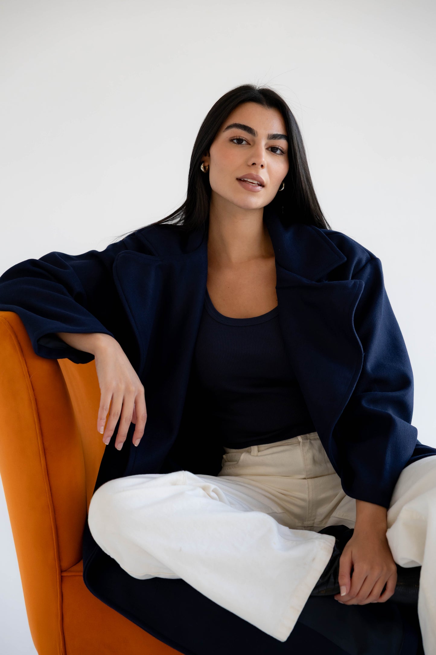 Snow Grace Coat In Navy