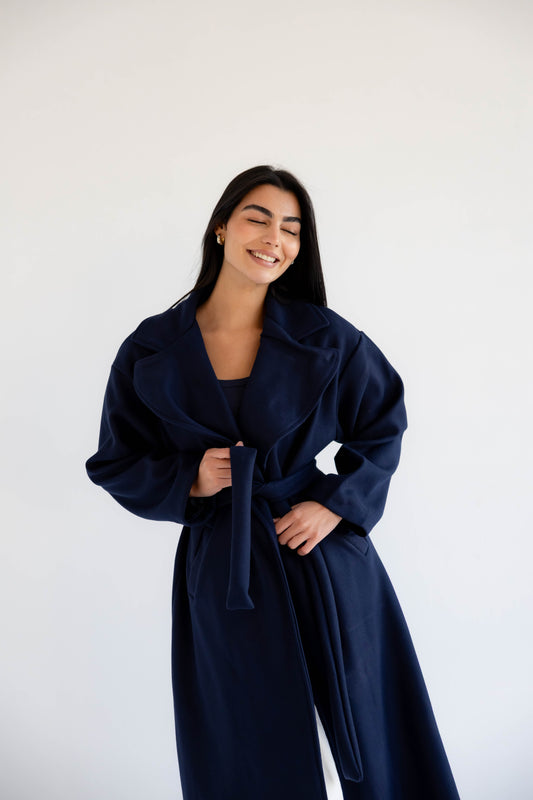 Snow Grace Coat In Navy