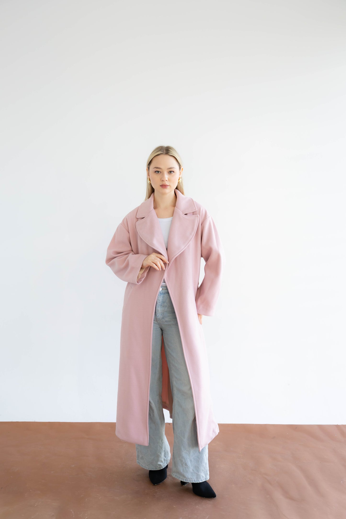 Snow Grace Coat In Blush