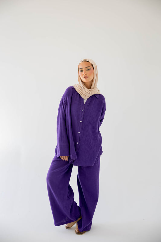 The breezy set in deep purple