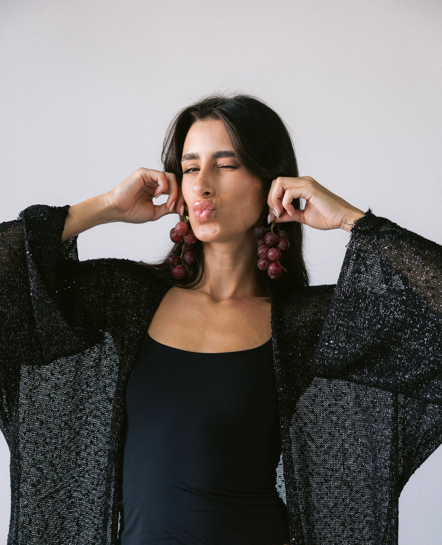 Midnight Crochet Cardigan - Black