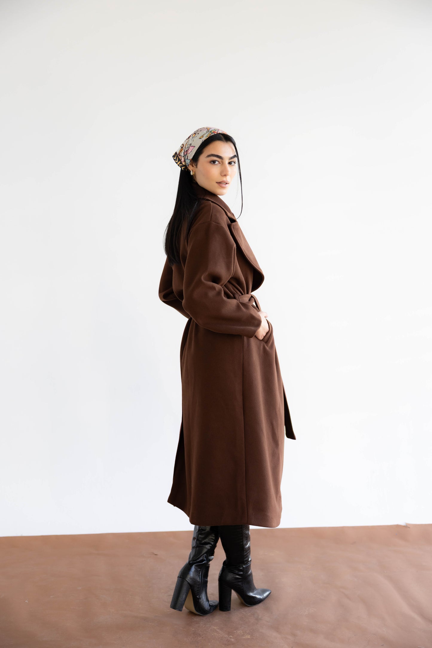 Snow Grace Coat In Toffee