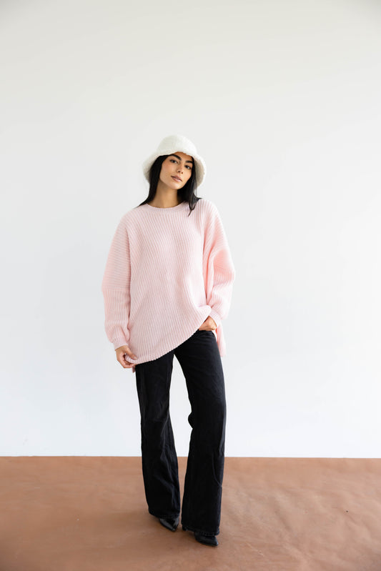 Bubblegum Knit Pullover In Peony