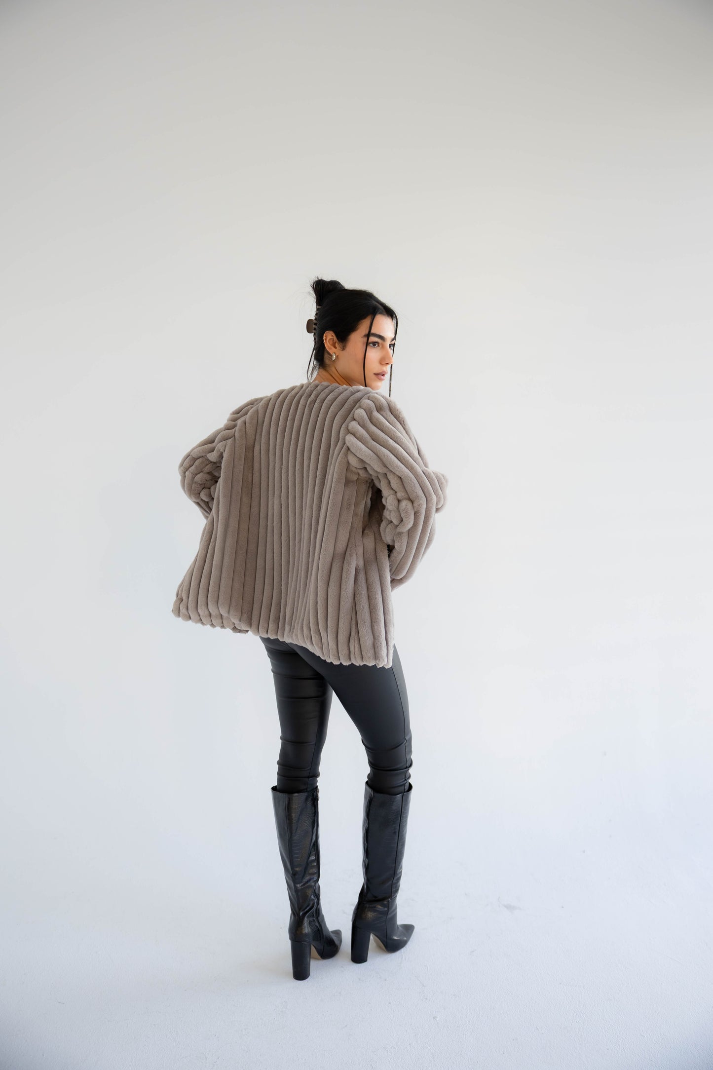 Wild Desire Fur Jacket In Greige [ Limited Edition ]