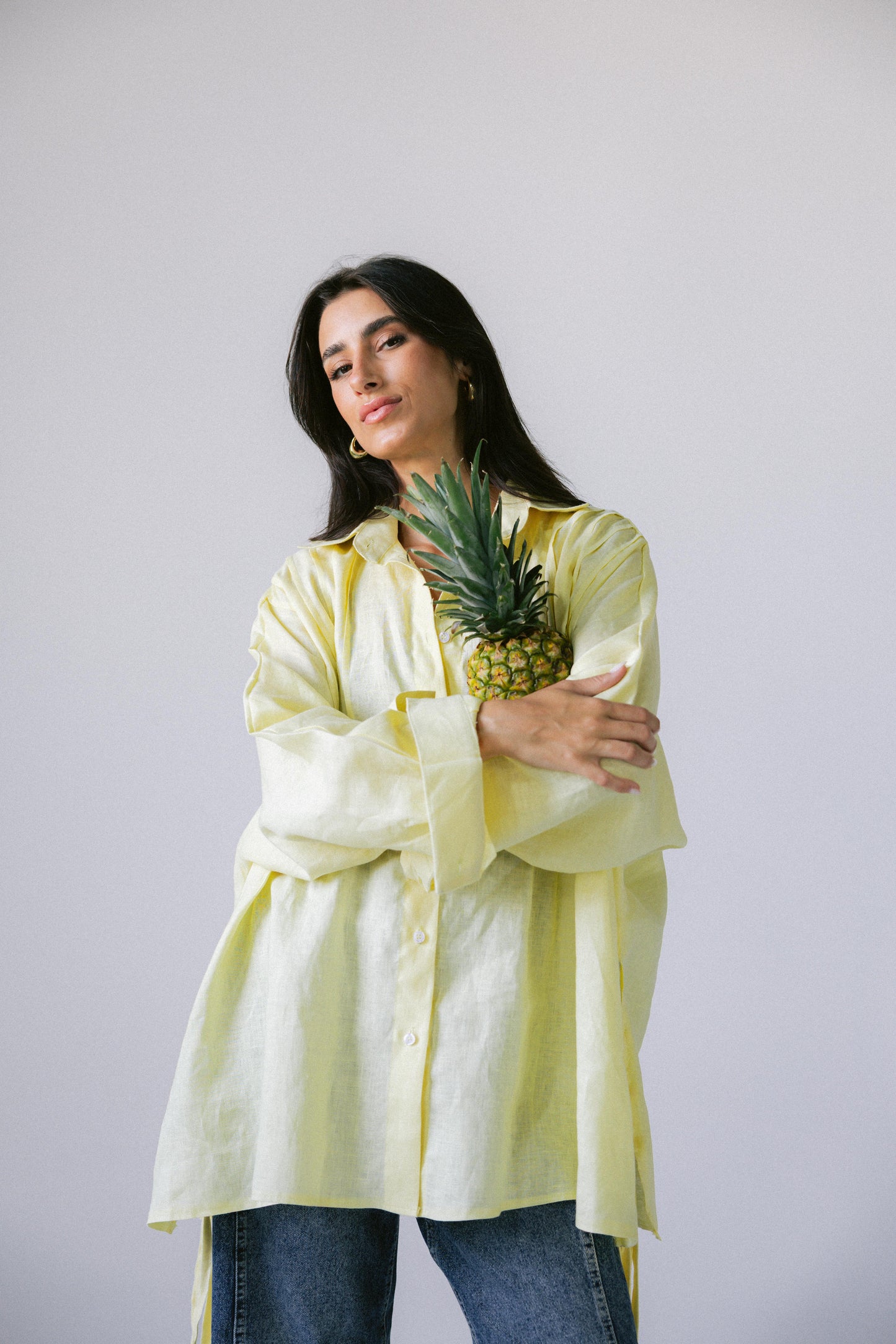 Summer Fringes Linen Shirt - Butter Yellow