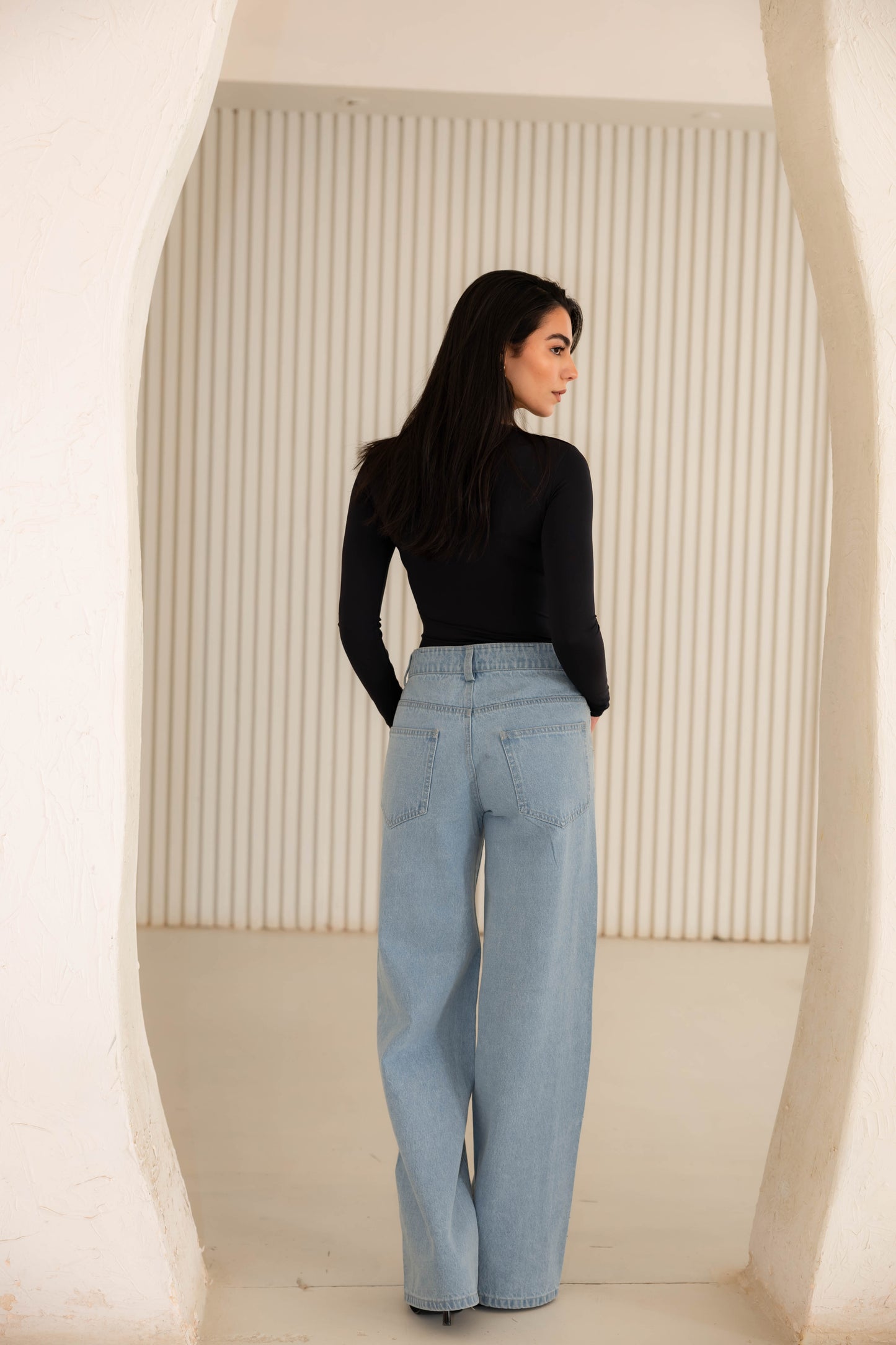 Nightfall Studded Denim Pants In Cloudwash