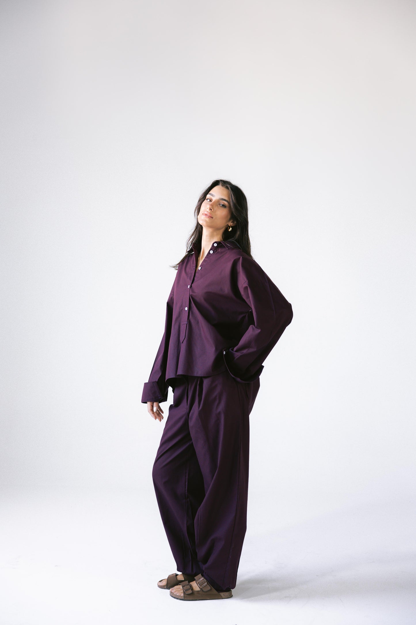 By The Beach Poplin Set - Velvet Grape