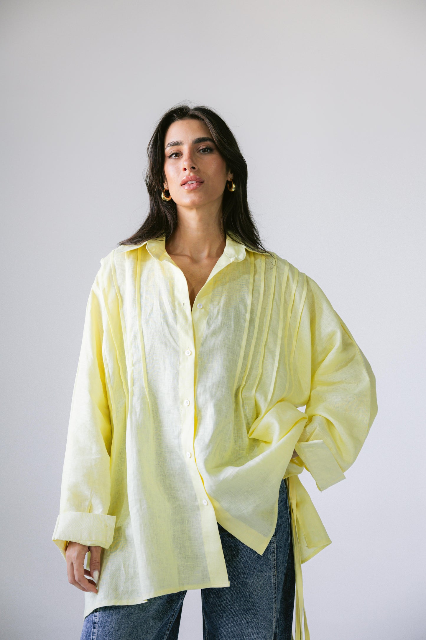 Summer Fringes Linen Shirt - Butter Yellow