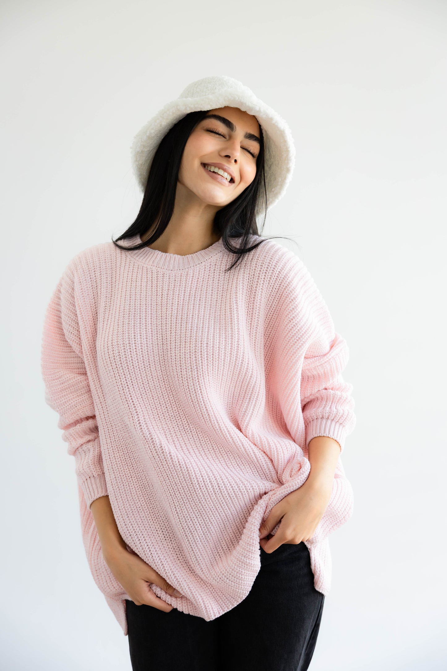 Bubblegum Knit Pullover In Peony