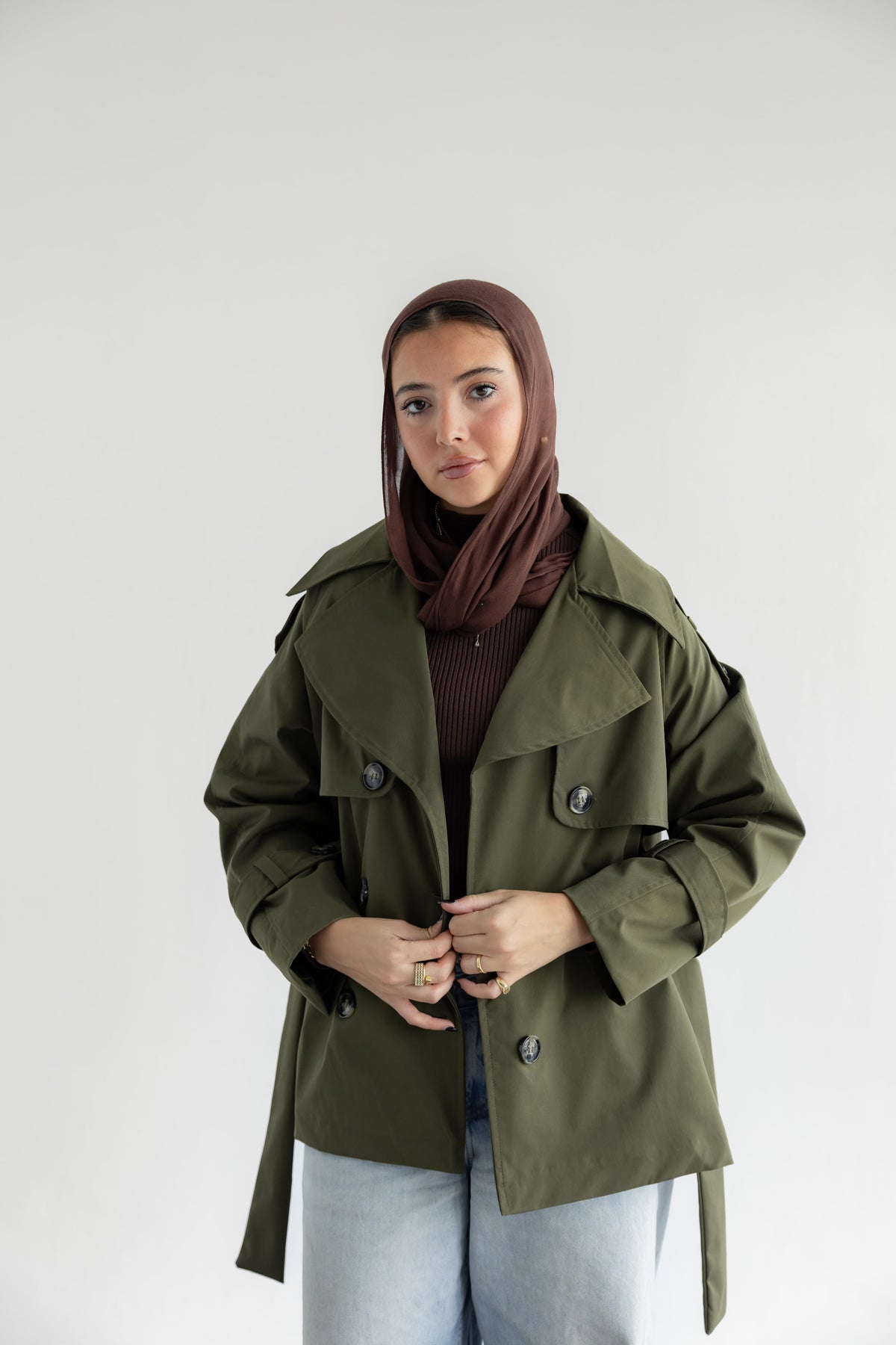 It Girl Energy Trench Coat - Olive