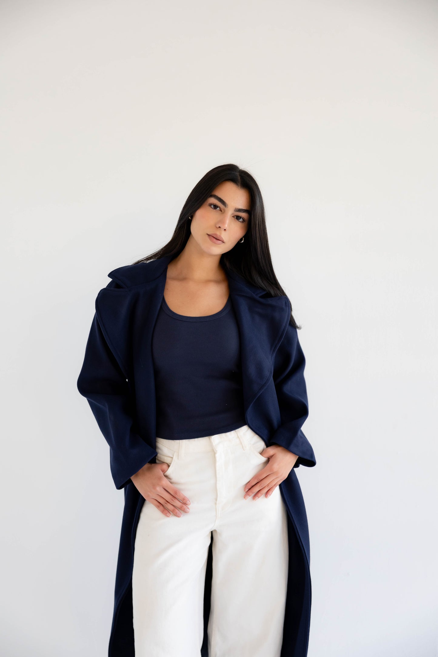 Snow Grace Coat In Navy
