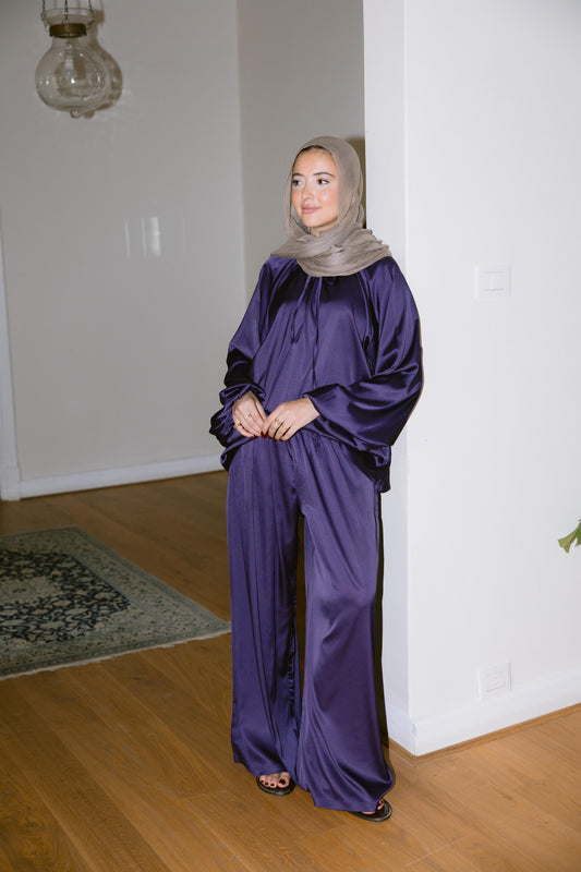 Satin Affair Set - Purple