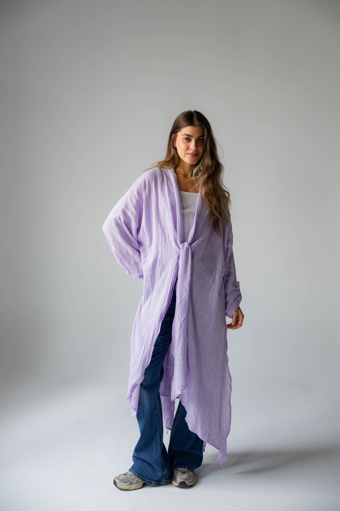 Sunset Flow Cardigan In Lavender