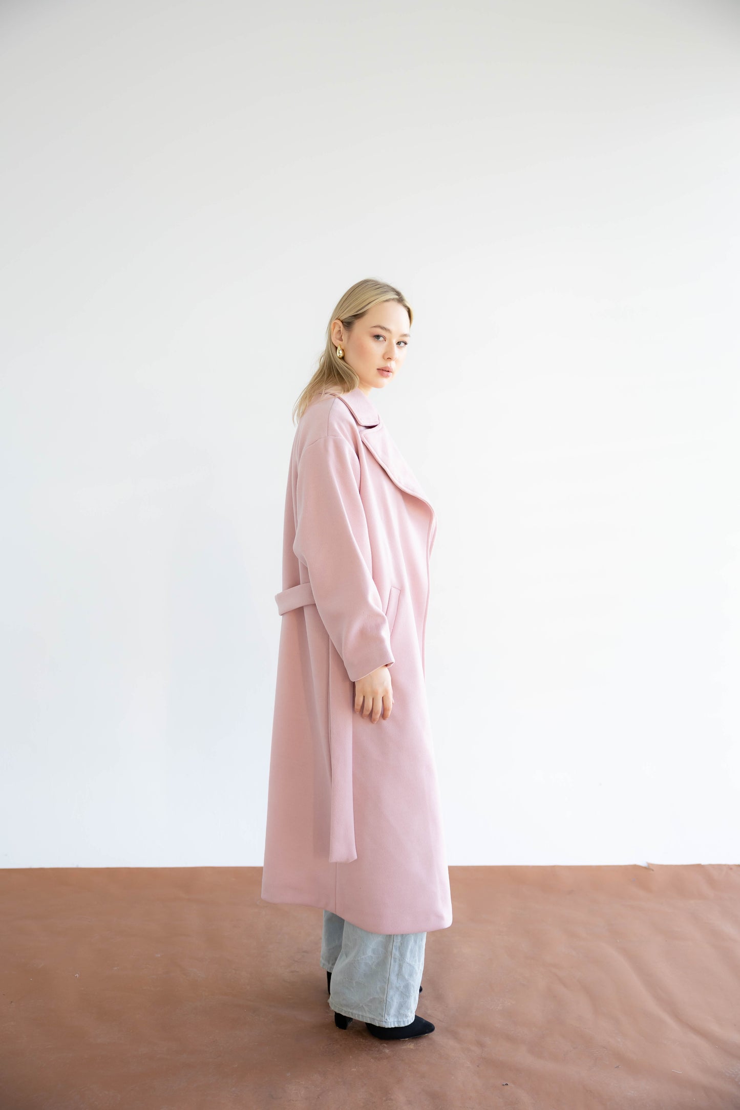 Snow Grace Coat In Blush