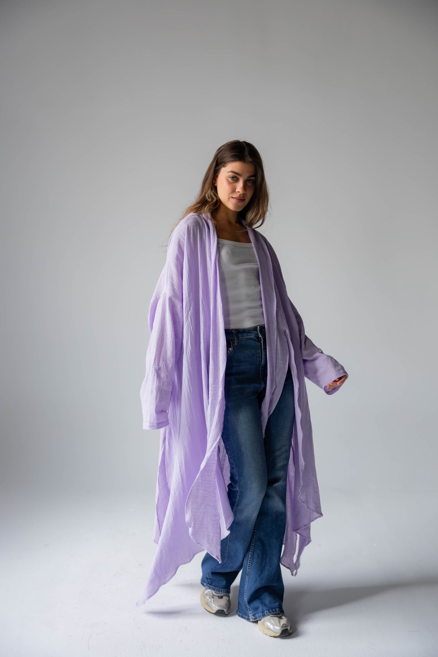 Sunset Flow Cardigan In Lavender