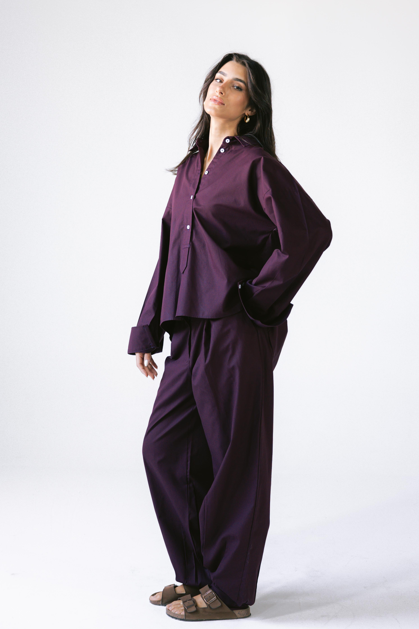 By The Beach Poplin Set - Velvet Grape