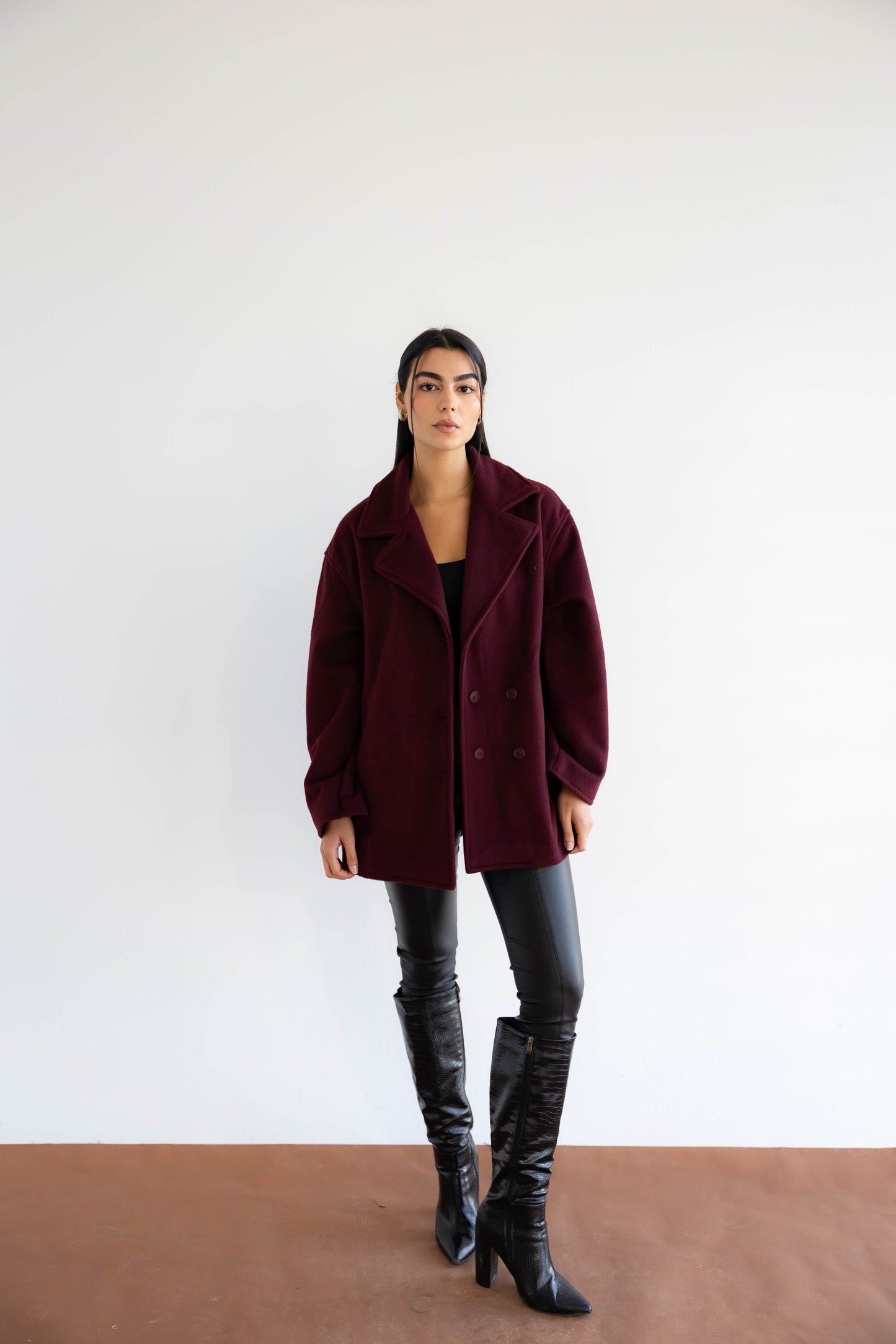 Fur Muse Jacket In Maroon