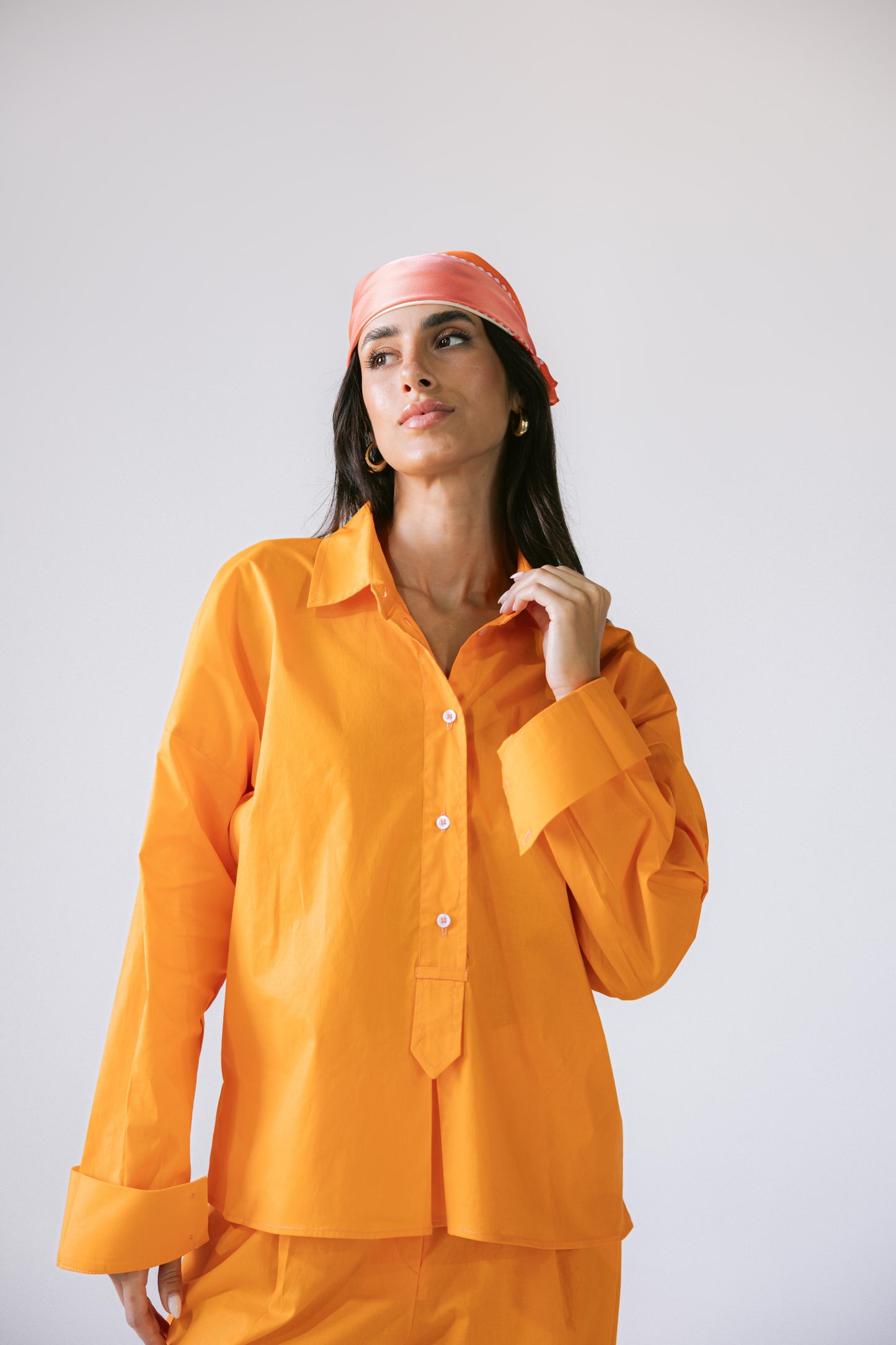 By The Beach Poplin Set - Tangerine