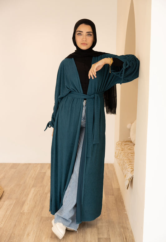Crushed cardigan in emerald green