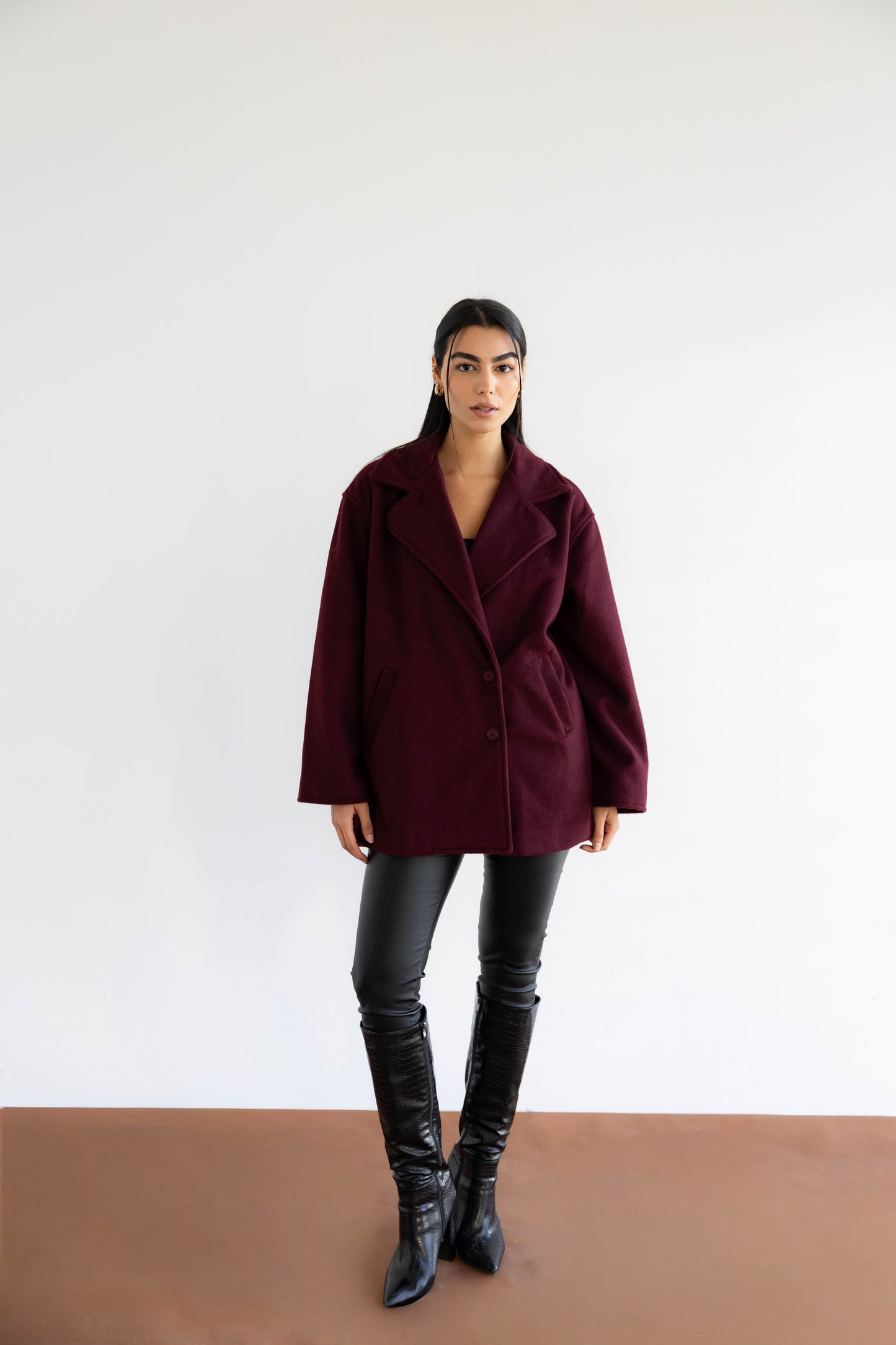 Fur Muse Jacket In Maroon