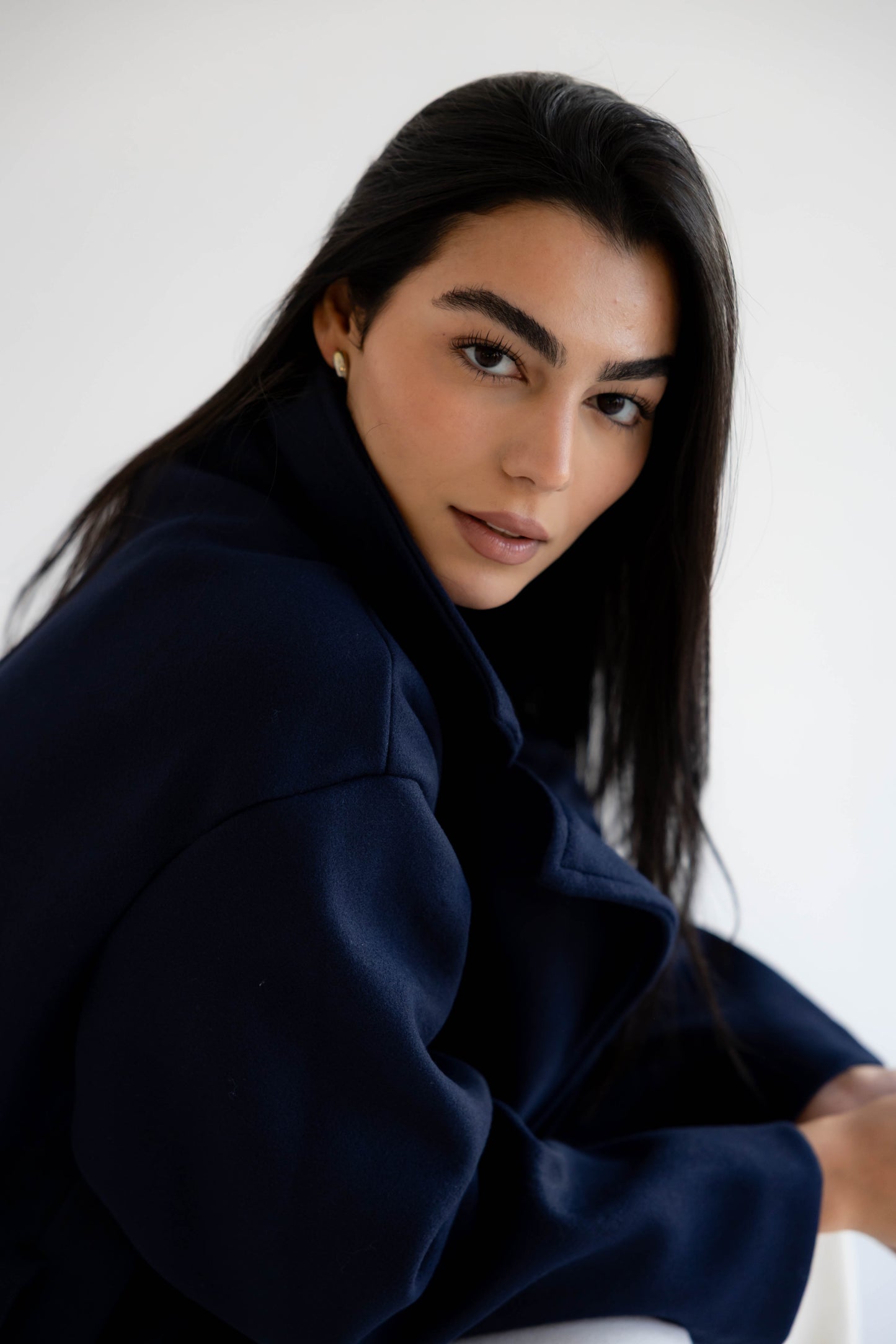 Snow Grace Coat In Navy