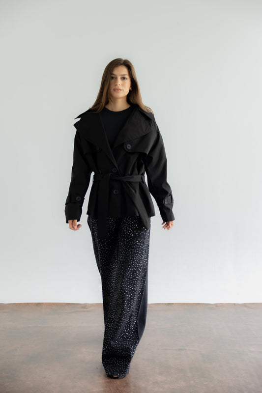 It Girl Energy Trench Coat - Black