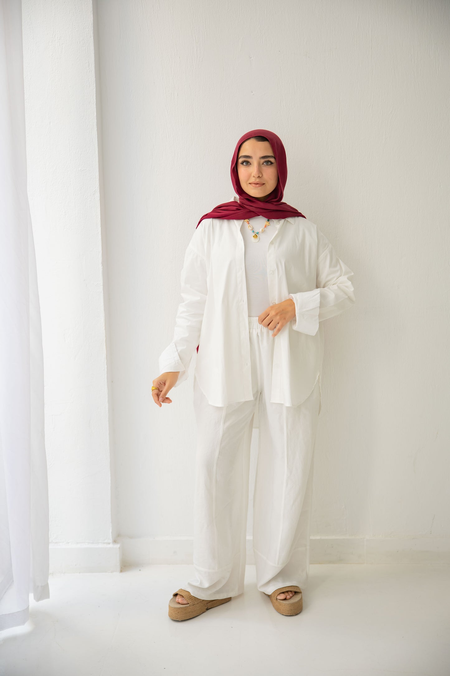 Whisper pants in white [ Non-Transparent ]