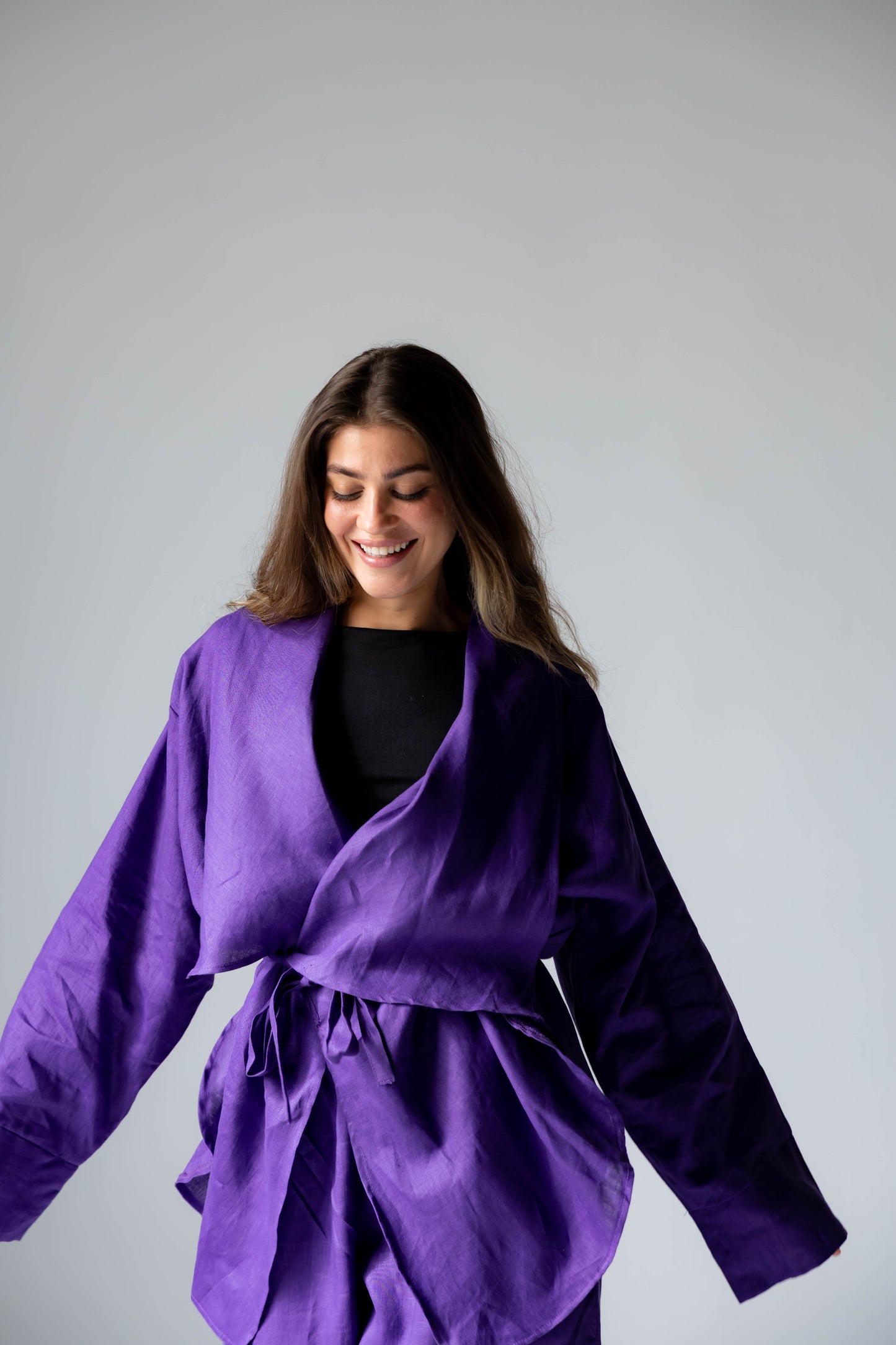 Pure Linen Essence Set In Deep Purple