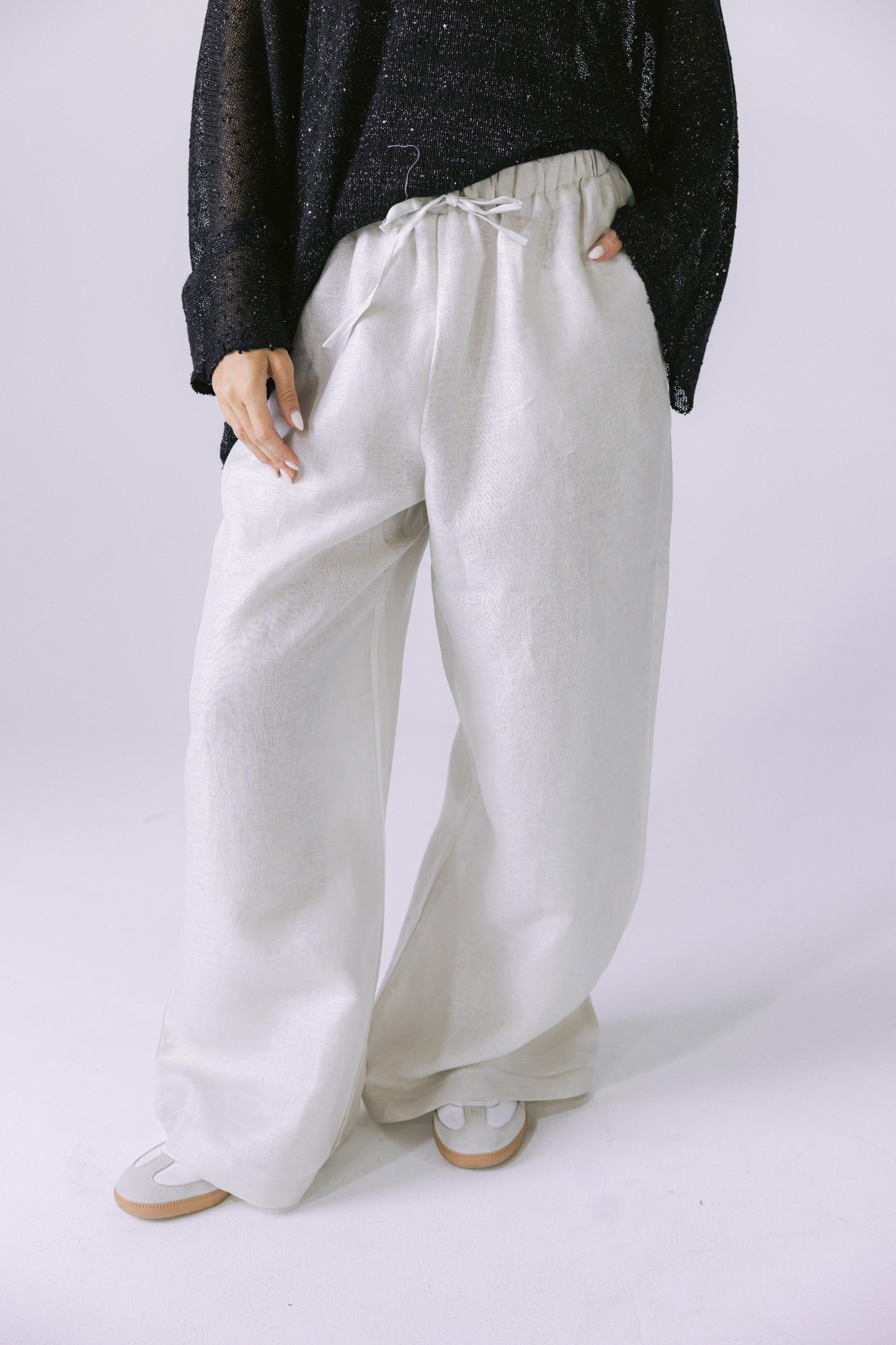 Pure Linen Pants - Greige