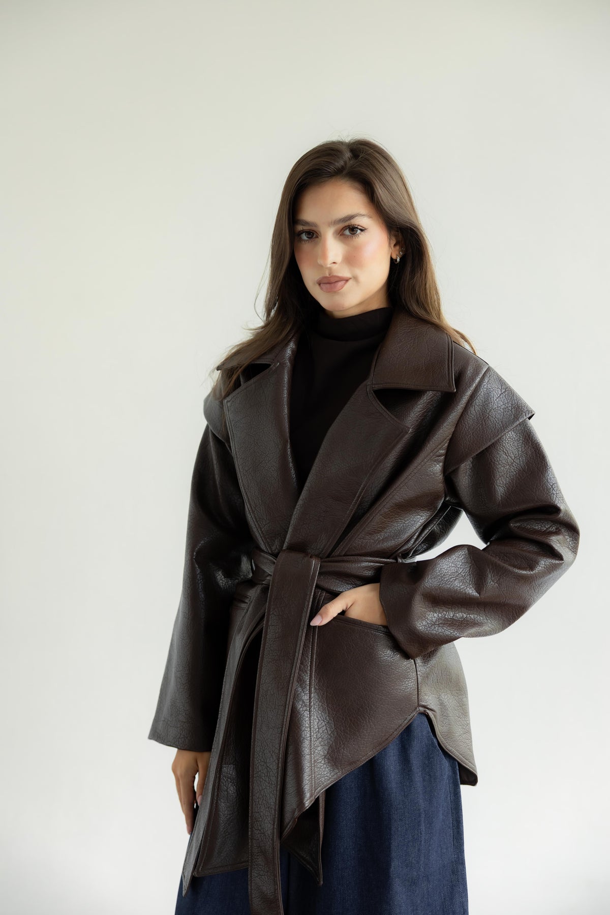 She Is The Luckiest Leather Jacket - Burnet Brown
