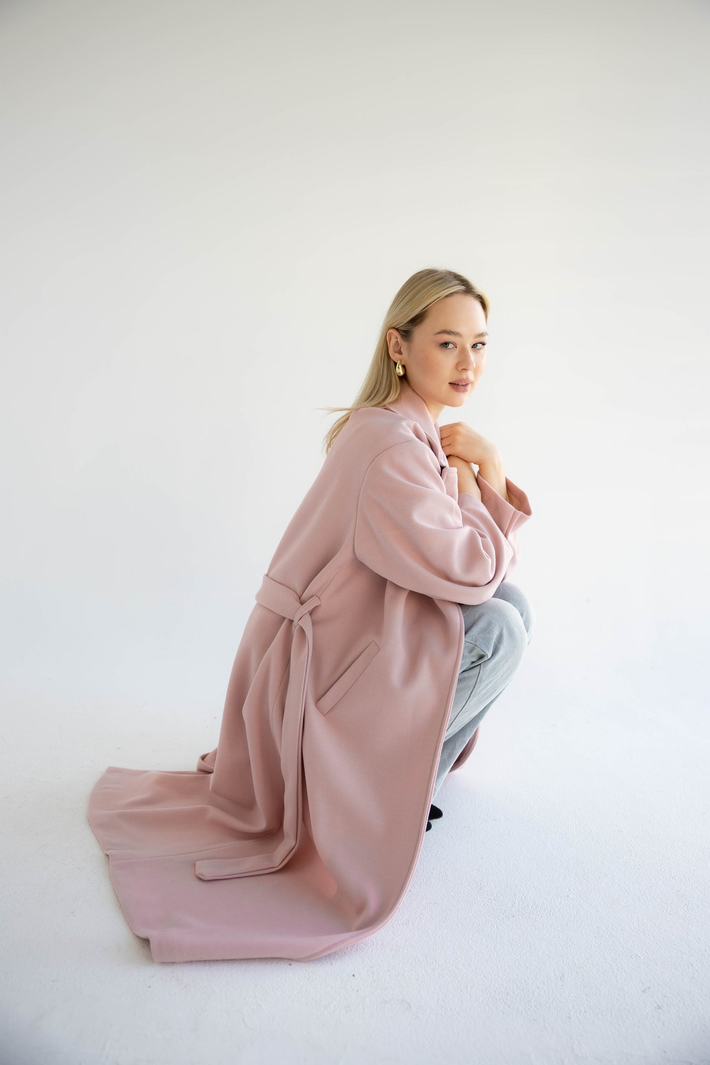 Snow Grace Coat In Blush
