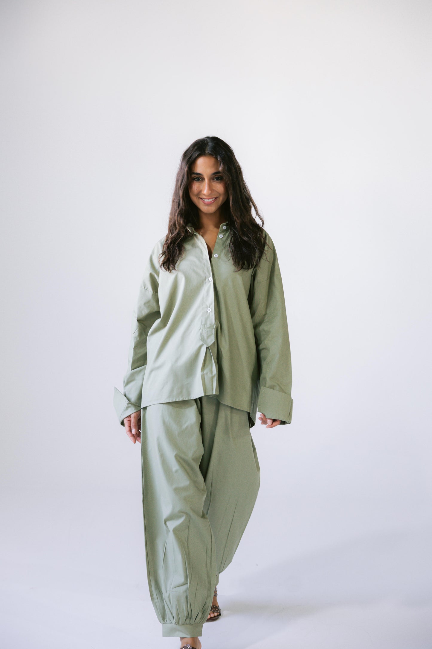By The Beach Poplin Set - Apple Green