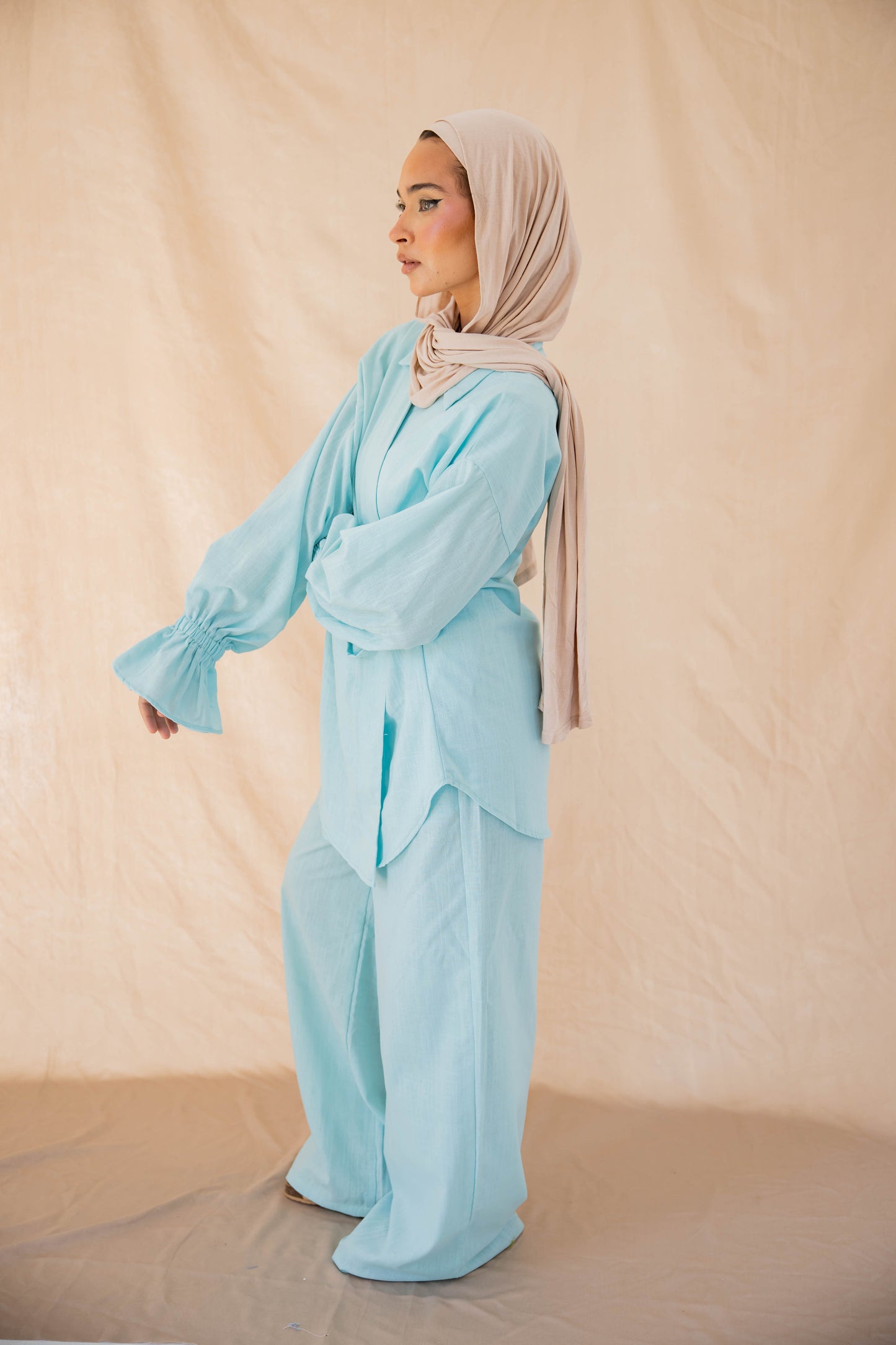 ASMC linen set in sky blue