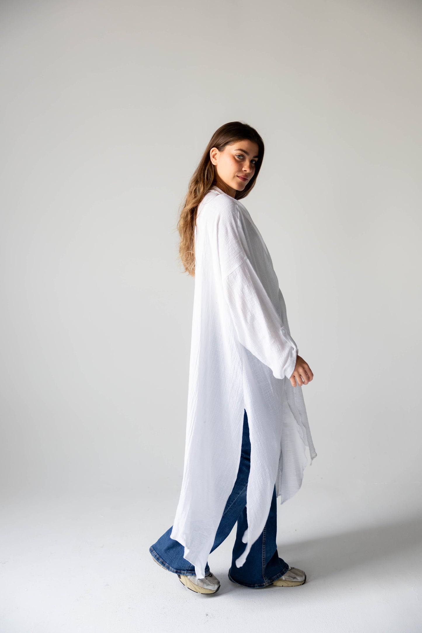 Sunset Flow Cardigan In White