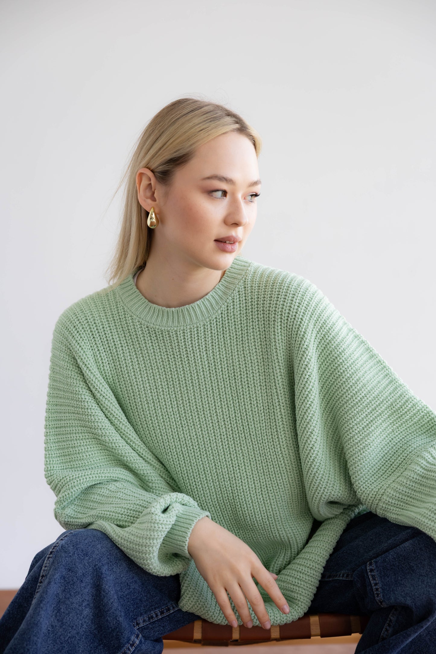 Bubblegum Knit Pullover In Mint
