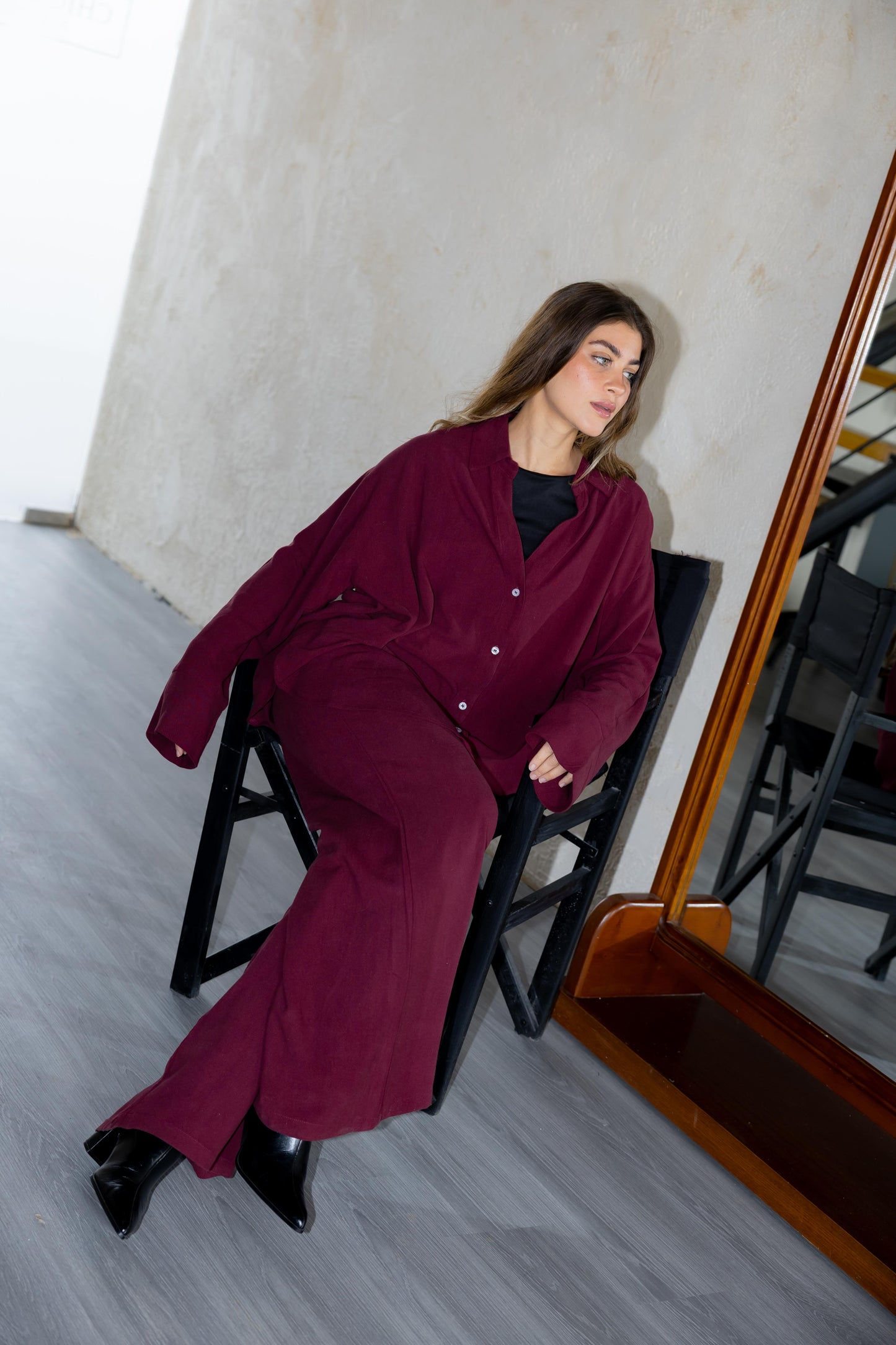 Soft Breeze Linen Set - Ruby