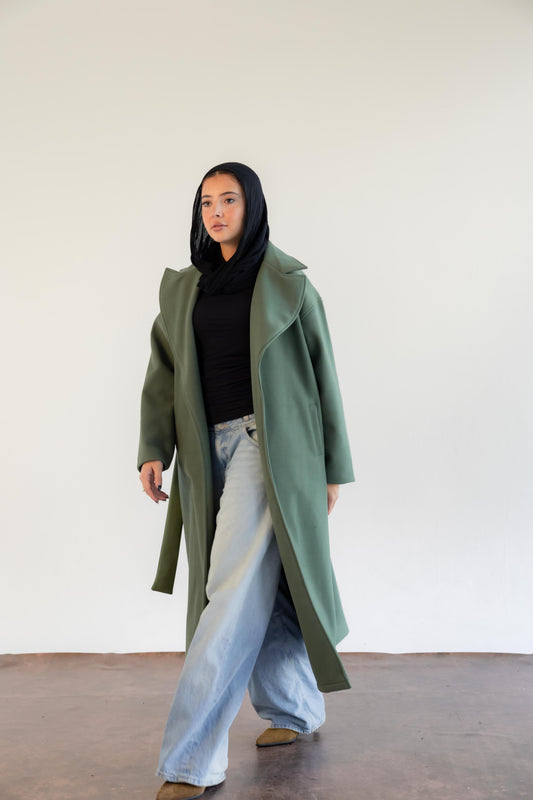 Snow Grace Coat - Deep Sage