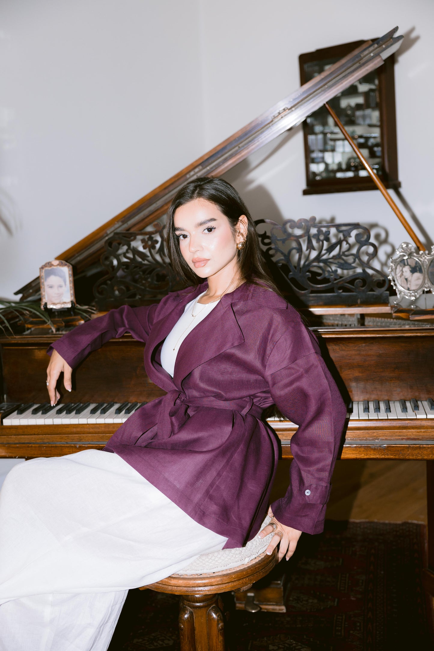 Get It Done Linen Cardigan - Violet