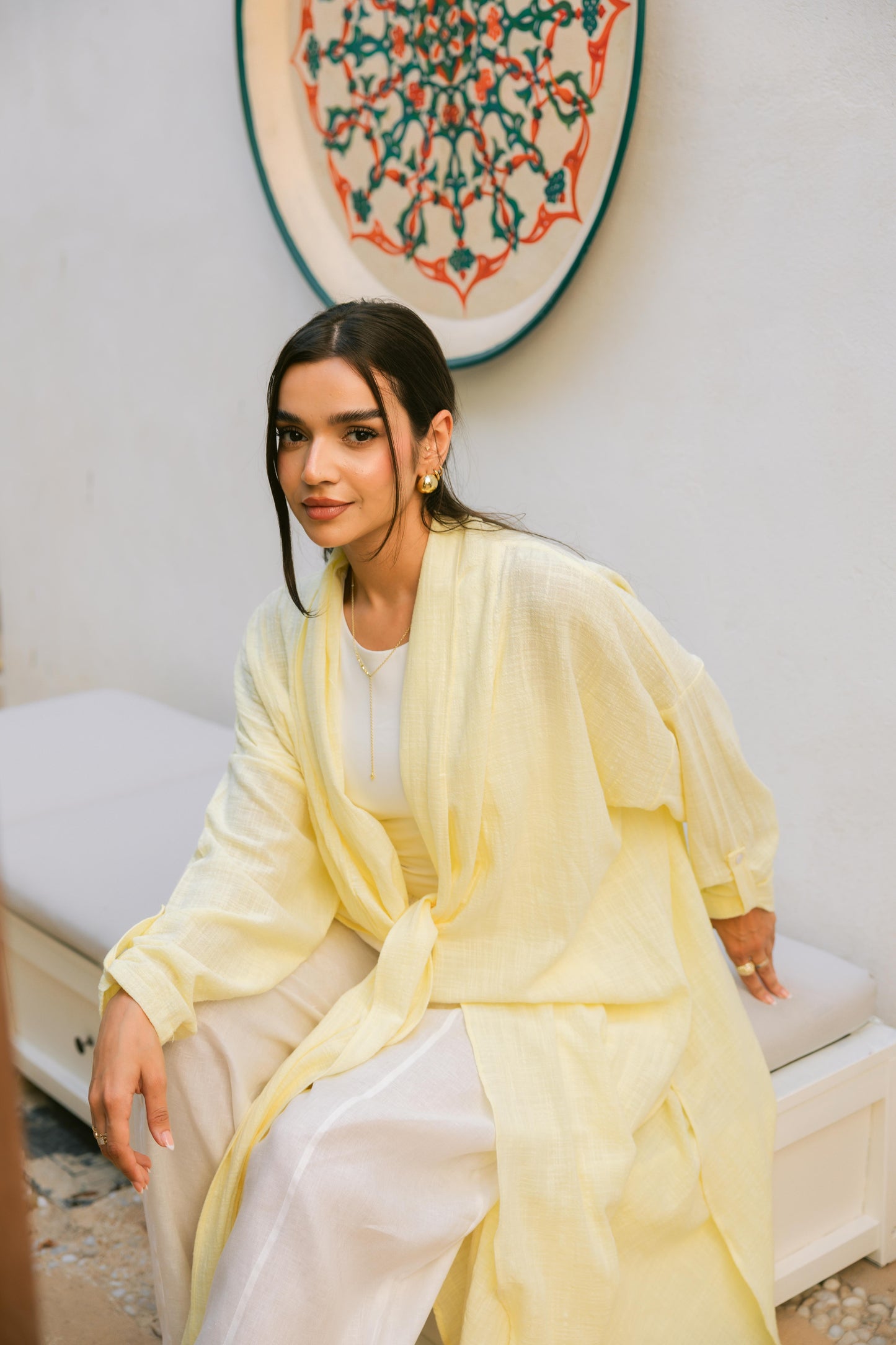 Sunset Flow Cardigan - Pastel Yellow
