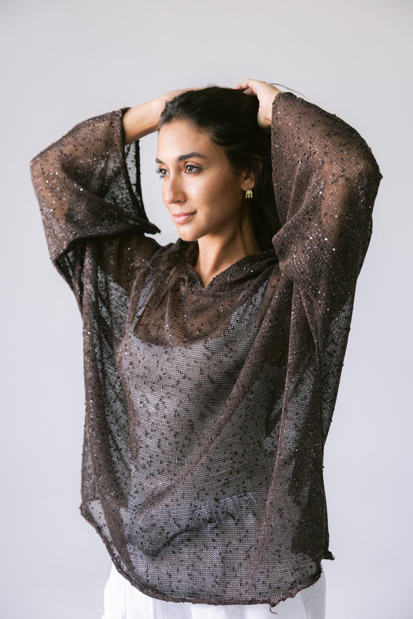 Midnight Crochet Top - Brown