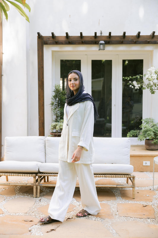 All That Glitter Linen Set - Silver