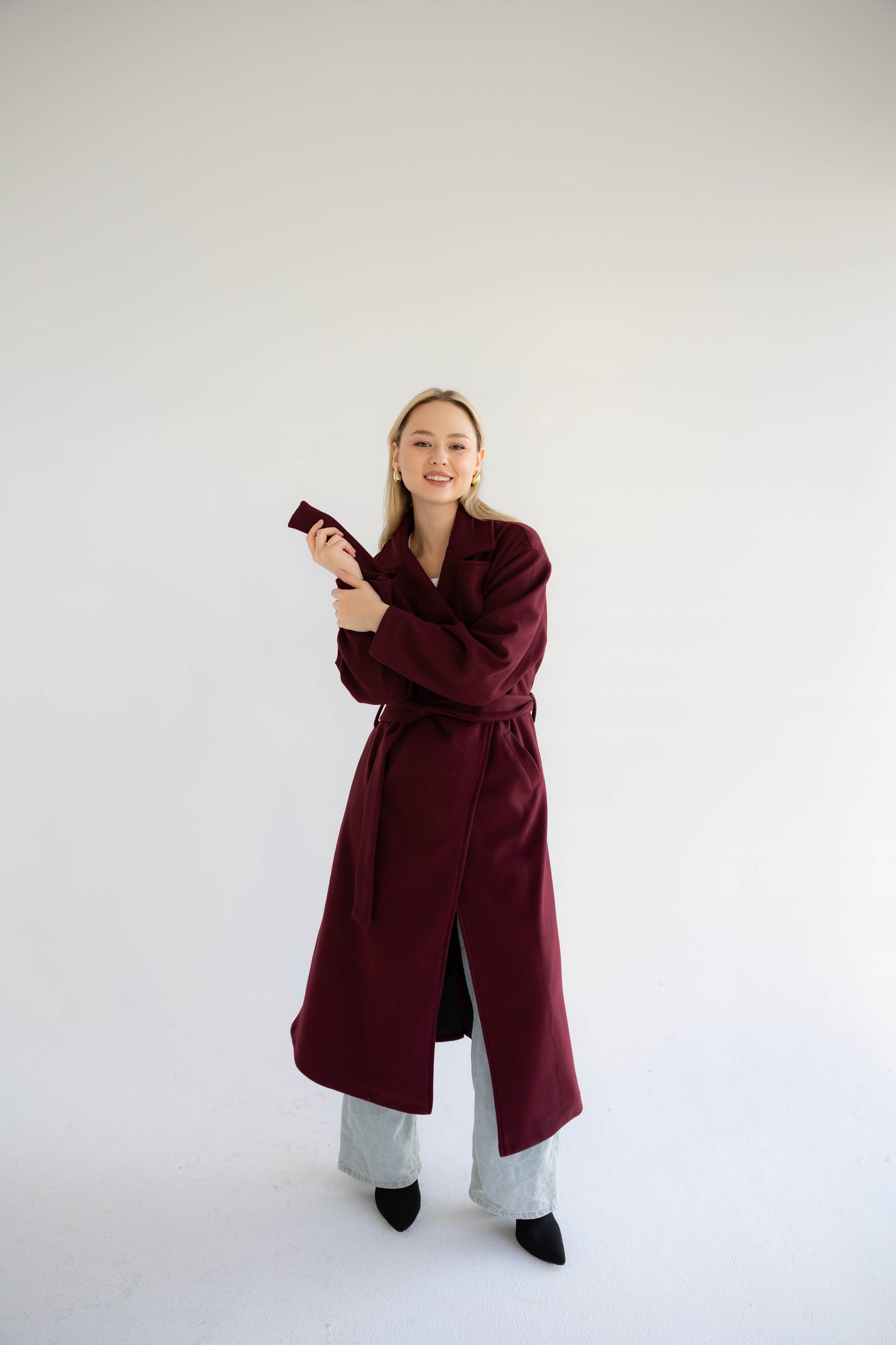 Snow Grace Coat In Mulberry