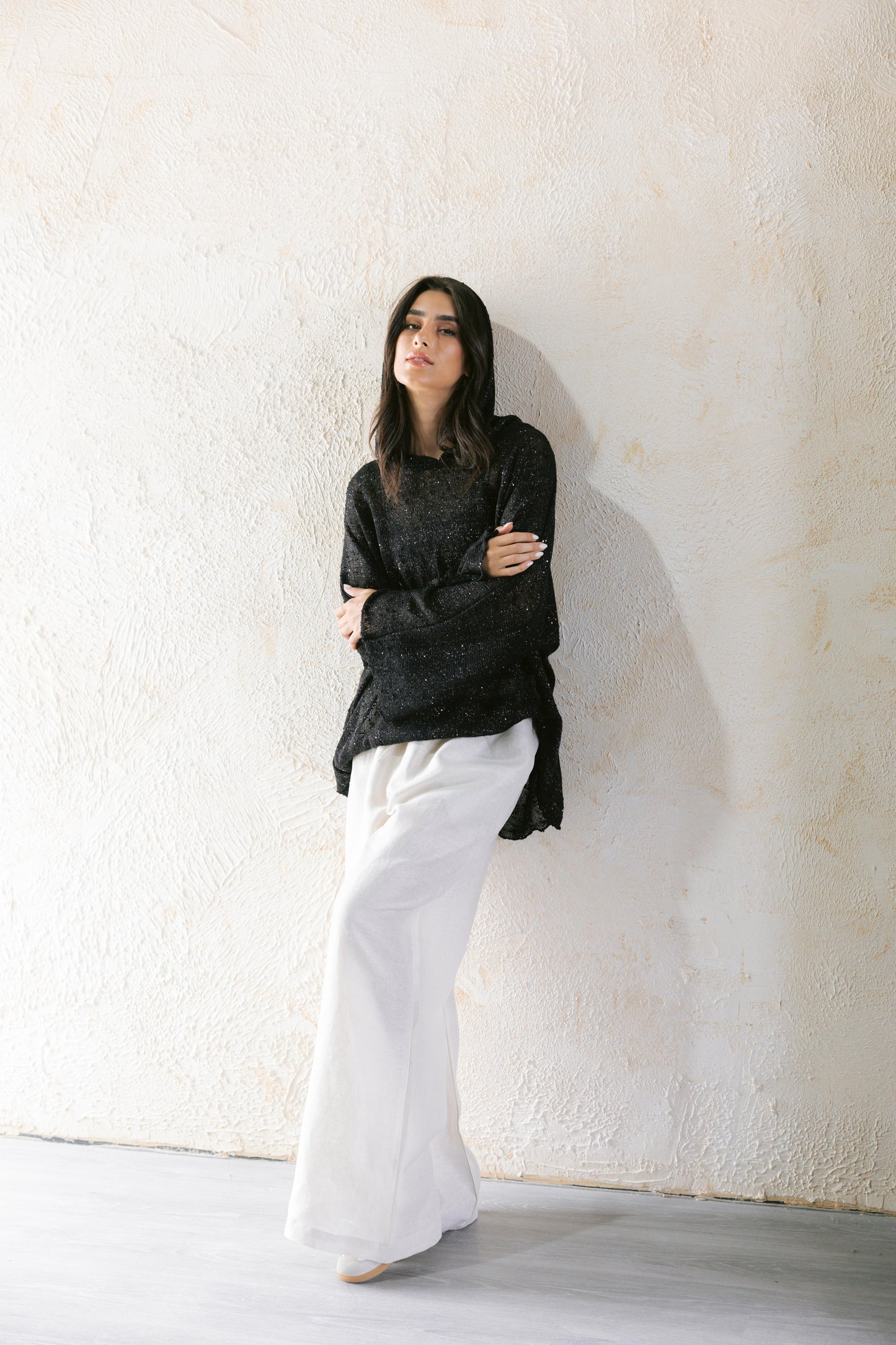 Midnight Crochet Top - Black