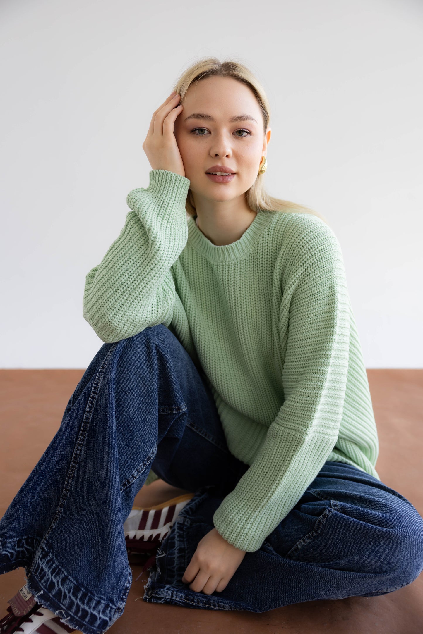 Bubblegum Knit Pullover In Mint