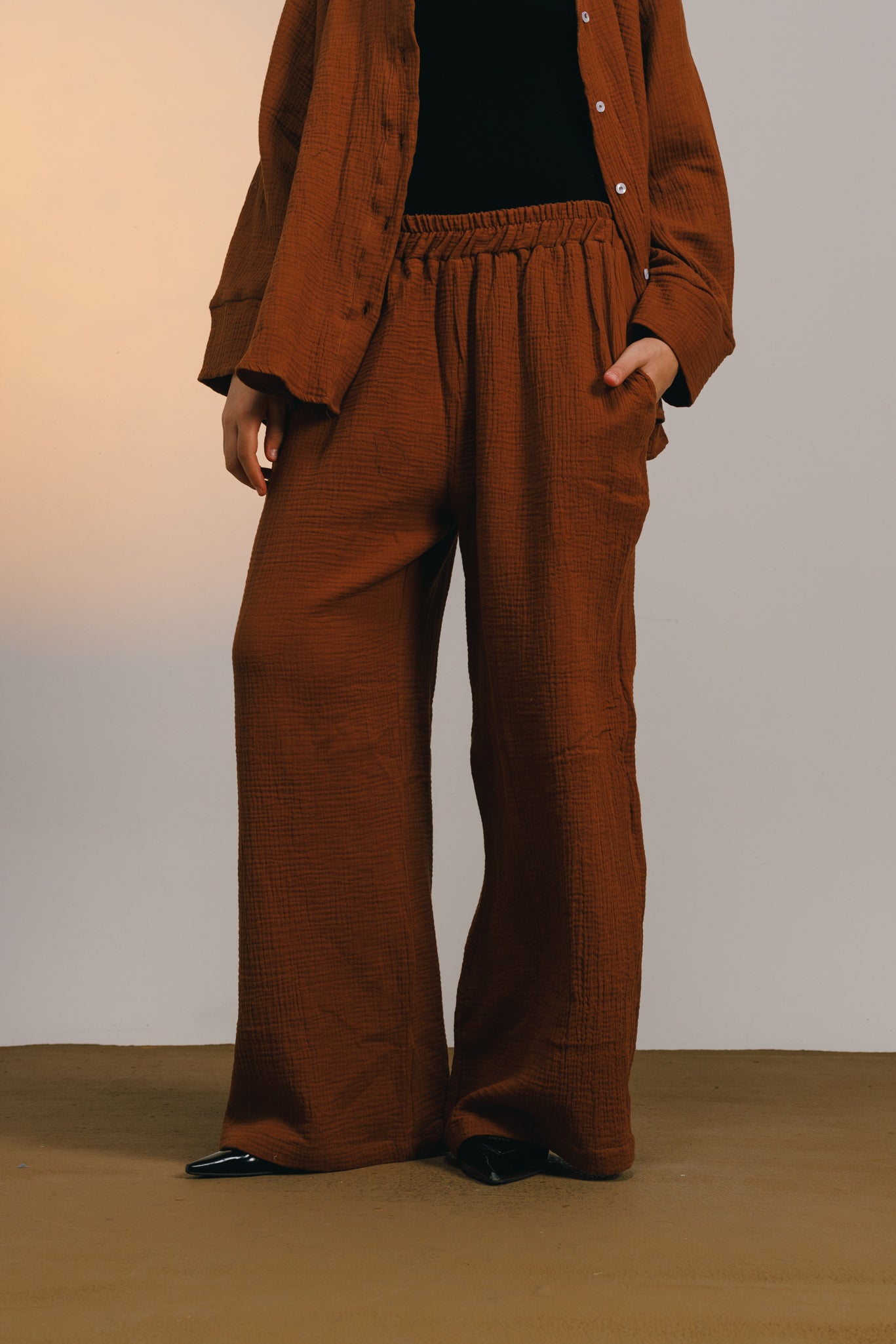 The breezy set in chocolate brown
