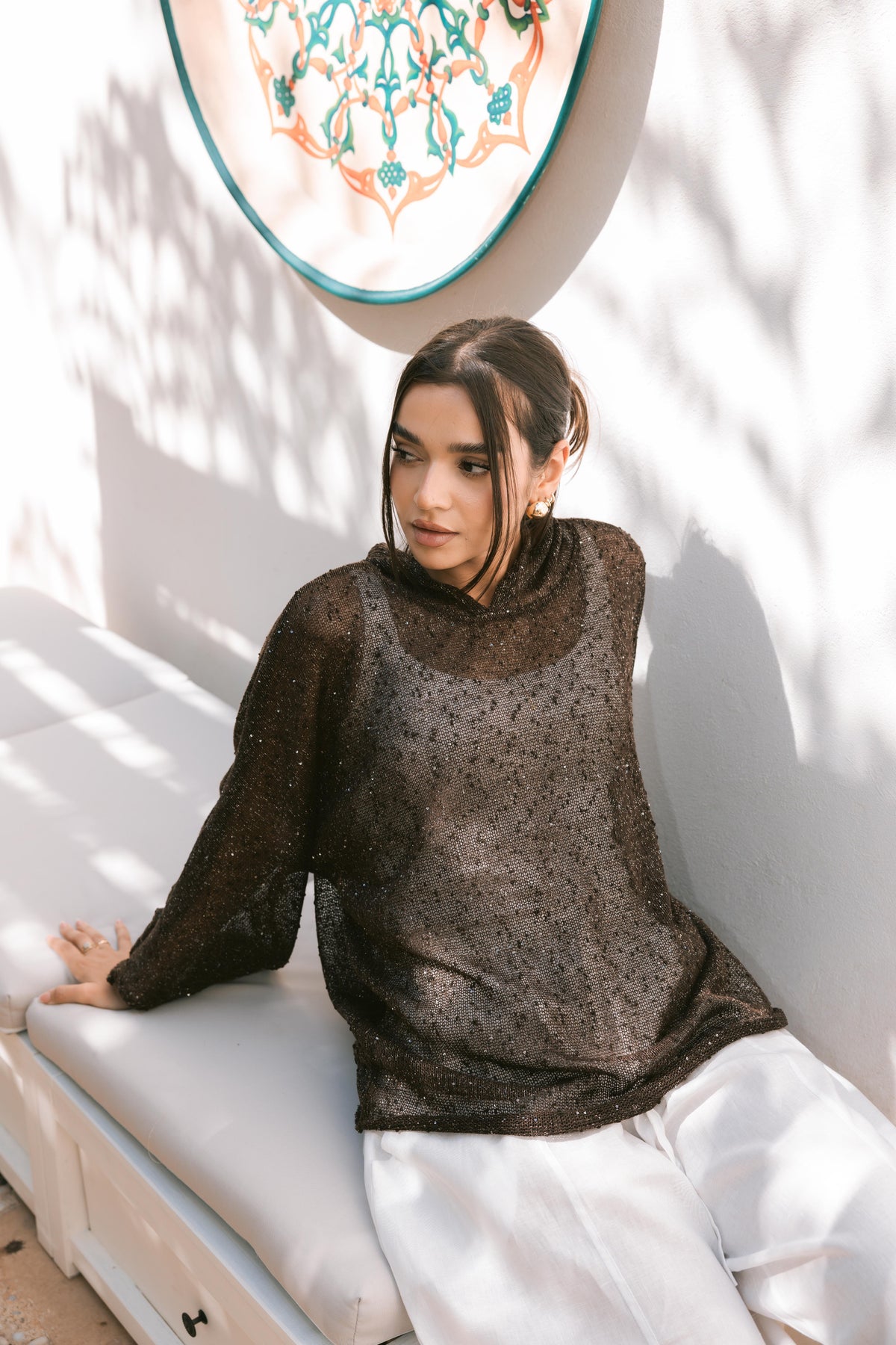 Midnight Crochet Top - Brown