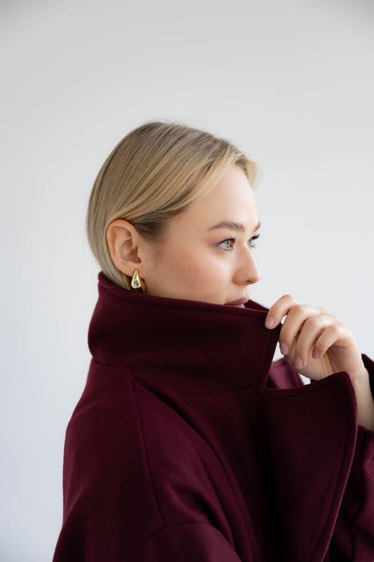 Snow Grace Coat In Mulberry